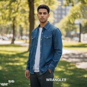 Wrangler Men’s Blue Denim Shirt Jacket M
